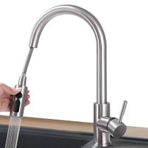 Torneira Gourmet de Pia Para Cozinha Bancada com Bico Alto Extensível 50cm Luxo Com Misturador Monocomando Água Quente e Fria