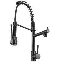 Torneira Gourmet Dupla Saida Black Ducha Flexivel Black Kelly