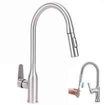 Torneira Gourmet Extensivel Cozinha Pia Ducha Articulada 2 Jatos Monocomando Agua Quente Fria Mesa Bancada Sofisticado