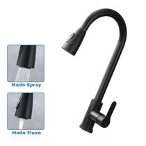Torneira Gourmet Extensível Monocomando para Cozinha Preta
