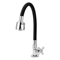 Torneira Gourmet Flexível Cozinha Mesa Preta C62