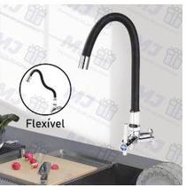 Torneira Gourmet Flexível Cozinha Parede Parede aço Bancada Monocomando Com Spray Flexível