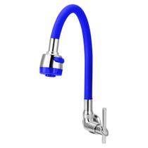 Torneira Gourmet Flexível de Cozinha Parede Azul 1/4 de Volta Torneira Gourmet Flexível de Cozinha Parede Azul 1/4 de Volta