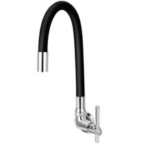 Torneira Gourmet Flexível De Cozinha Parede Preta 1/4 De Volta C61 CasaGrande Mundial New