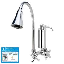Torneira Gourmet Flexível Filtro Parede Cone Cromada C62 CasaGrande Mundial
