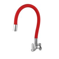 Torneira Gourmet Flexível Para Cozinha ABS 1/4 De Volta Vermelho Linha Color Parede