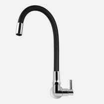 Torneira Gourmet Flexível Preta Parede 360 Cozinha Pia Gourmet 1/4 Volta Dazie Metais