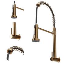 Torneira Gourmet Flexível Rose Gold Parede Cozinha Água Fria