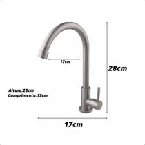 Torneira Gourmet Importada em Aço Inox Escovado Sofisticação Resistência Tall 30cm Cozinha Domum