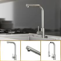 Torneira Gourmet Luxo Toronto Spray Extraível Aço Inox GoldenX