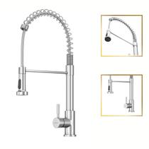 Torneira Gourmet Milão Monocomando Aço Escovado GoldenX