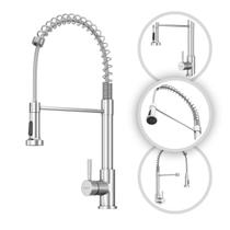 Torneira Gourmet Milão Monocomando Aço Inox 304 GoldenX