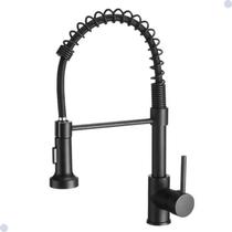 Torneira gourmet misturador monocomando bancada spray black preto