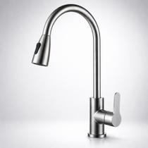 Torneira gourmet monocomando com ducha extensível inox