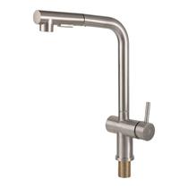 Torneira Gourmet Monocomando com Mangueira Retrátil de Bancada Aço Inox Água Quente e Fria Prata/Cromado Torneira Gourmet Monocomando com Mangueira Retrátil de Bancada Aço Inox Água Quente e Fria Prata/Cromado