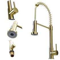 Torneira Gourmet Monocomando Flexível Dourada Bancada Pia Torneira Gourmet Monocomando Flexível Dourada Bancada Pia
