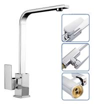 Torneira Gourmet Monocomando Inox Luxo Cor Prata Escovado Prateado Escovado