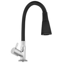 Torneira Gourmet Monocomando Mesa Duplo Jato Preta Cozinha