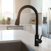 Torneira gourmet monocomando premium com extensor preta - STILLUS HOME