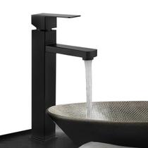 Torneira Gourmet Monocomando Preta Para Banheiro de Luxo Bancada Lavabo