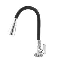 Torneira Gourmet para Cozinha Bancada Mesa Pia Cano Flexível Dois Jatos Cano Cone Luxo Preto