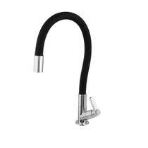 Torneira Gourmet Para Cozinha Flexivel Para Bancada 1/4 De Volta Linha Color Preto Com Cromado