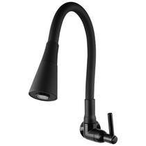 Torneira Gourmet Parede Cozinha Pia Dois Jatos Preta Abs