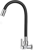 Torneira Gourmet Parede Cozinha Tubo Flexível Silicone Com Arejador Giro 360 Graus