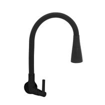 Torneira Gourmet Parede Flexível Base Preta Com Cone Preto