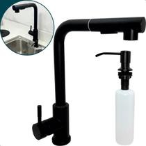 Torneira Gourmet Preta Inox E Dispenser De Detergente 350ml De Embutir Kit Cozinha Torneira Monocomando Aço Inox 304 Porta Detergente Lavanderia Ilha Torneira Gourmet Preta Inox E Dispenser De Detergente 350ml De Embutir Kit Cozinha Torneira Monocomando Aço Inox 304 Porta Detergente Lavanderia Ilha