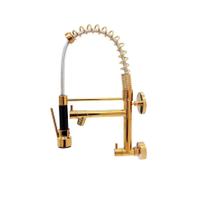 Torneira Gourmet Prizi Cheff 50cm, Bancada, com Spray, Monocomando Dourada