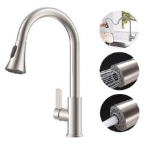 Torneira Gourmet Retratil Cozinha Misturador Quente E Frio Ducha Luxo Inox Cozinha