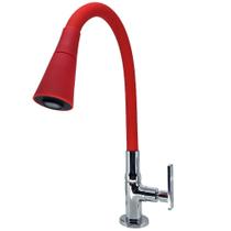 Torneira Gourmet Shower Vermelha Bica Móvel Mesa 306-C62