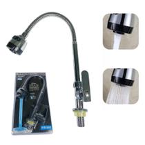 Torneira Inox Gourmet Dobrável C Ducha P Pia Cozinha De Mesa - Torneira Bancada Flexível