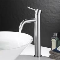 Torneira Inox Lavatório Bancada Alta Monocomando Escovada Inox, Grascan Torneira Inox Lavatório Bancada Alta Monocomando Escovada Inox, Grascan