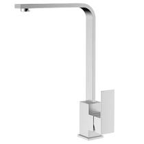 Torneira Inox Misturador Quente Frio Slim Bancada Gourmet Cozinha Sofisticada Monocomando Em L