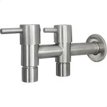 Torneira Inox Tanque Dupla Com Saída Maquina de Lavar ¾ Pol Parede Lavanderia Cozinha Inox 304 Escovado Torneira Multiuso ½