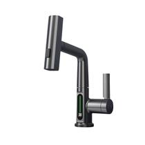 Torneira Inteligente Display De Temperatura Banheiro Cinza