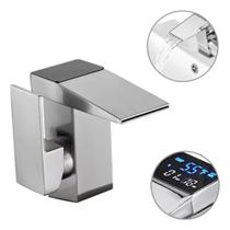 Torneira Inteligente Display Sensor De Temperatura Misturador Monocomando Pia Cuba 9907c Luuk Young
