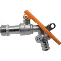 Torneira Jardim Esfera com Porta Cadeado Metal Parede Externa Garagem 1/2x3/4 - Atopy
