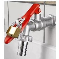 Torneira Jardim Esfera com Porta Cadeado Metal Parede Externa Garagem