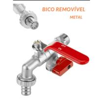 Torneira Jardim Esfera com Porta Cadeado Metal Parede Externa Garagem