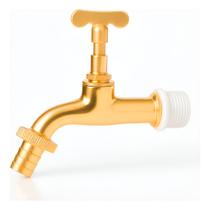 Torneira Jardim Longa Cromada e Dourada Ideal para Áreas Externas e Lavanderia Torneira Jardim Longa Cromada e Dourada Ideal para Áreas Externas e Lavanderia