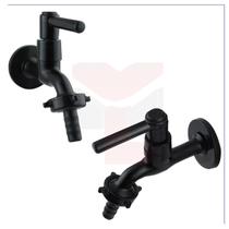 Torneira Jardim Tanque Maquina De Lavar Preta Metal C/ Bico1/4 Volta 1130 C-66 ALL BLACK Cód. 1382-P