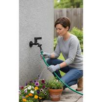 Torneira Jardim Tanque Máquina Lavar Metal Preta Fosca 1/4 V