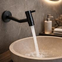 Torneira Lavabo Banheiro Cuba Parede Tanque Lavanderia Preta