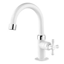 Torneira Lavatória ABS Giratório Bica Alta Maruja 1130702 Viqua Branco / Cromado