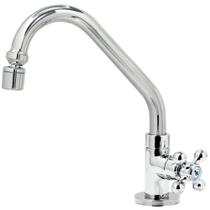 Torneira Lavatório Banheiro Cuba Pia Bica Alta Corpo Em Metal Cromada Acabamento Abs Volante Alta Qualidade Resistente 1/4 De Volta Iguatemi