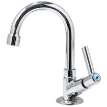 Torneira Lavatorio Banheiro Lavabo Cuba Pia Bica Alta Em Metal Cromada Design Elegante 1/4 De Volta Volante Alta Qualidade Resistente Durável Iguatemi