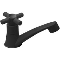 Torneira Lavatorio Banheiro Lavabo Cuba Pia Mesa Baixa Em Abs Acabamento Fosco Preto Black 1/4 De Volta Design Resistente Funcional Moderna Iguatemi